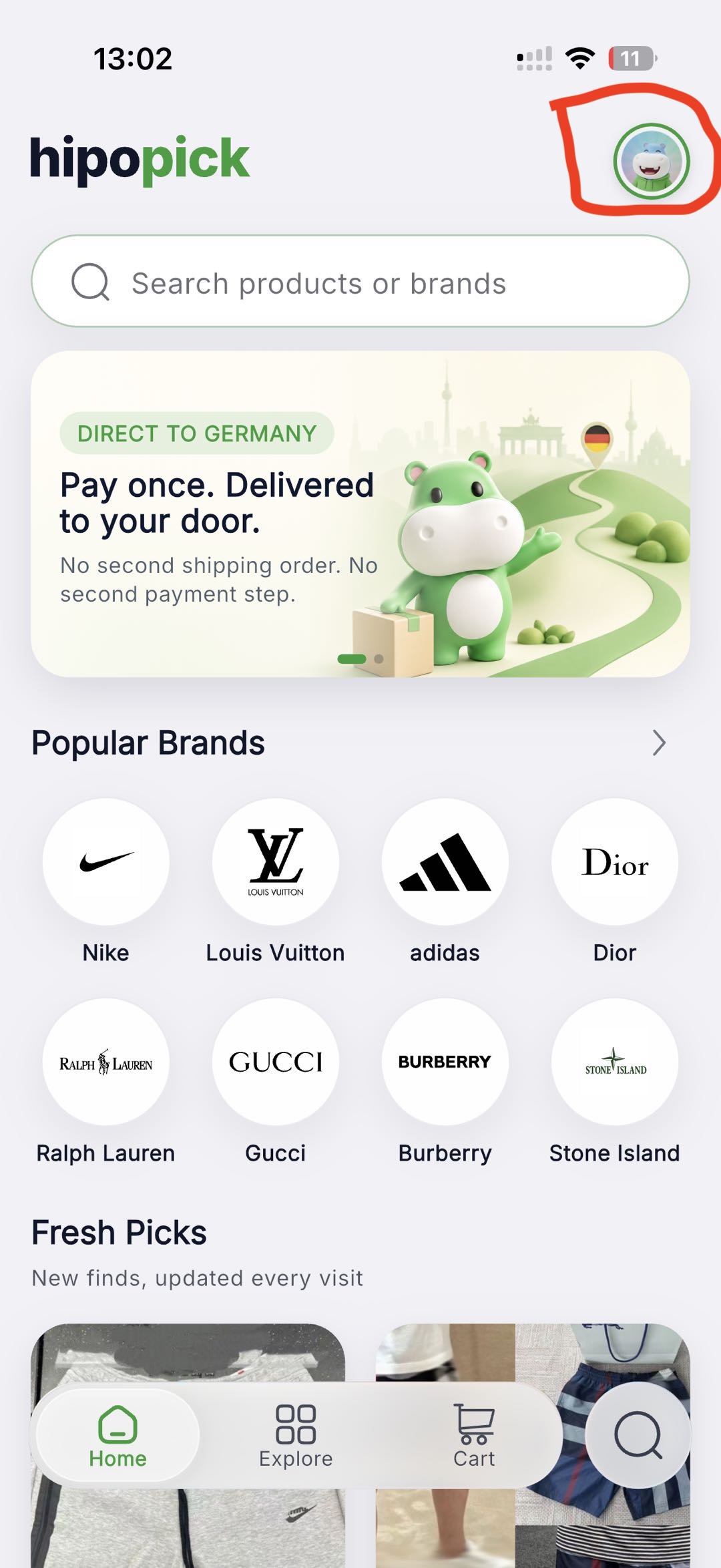 Open Account in the Hipopick app
